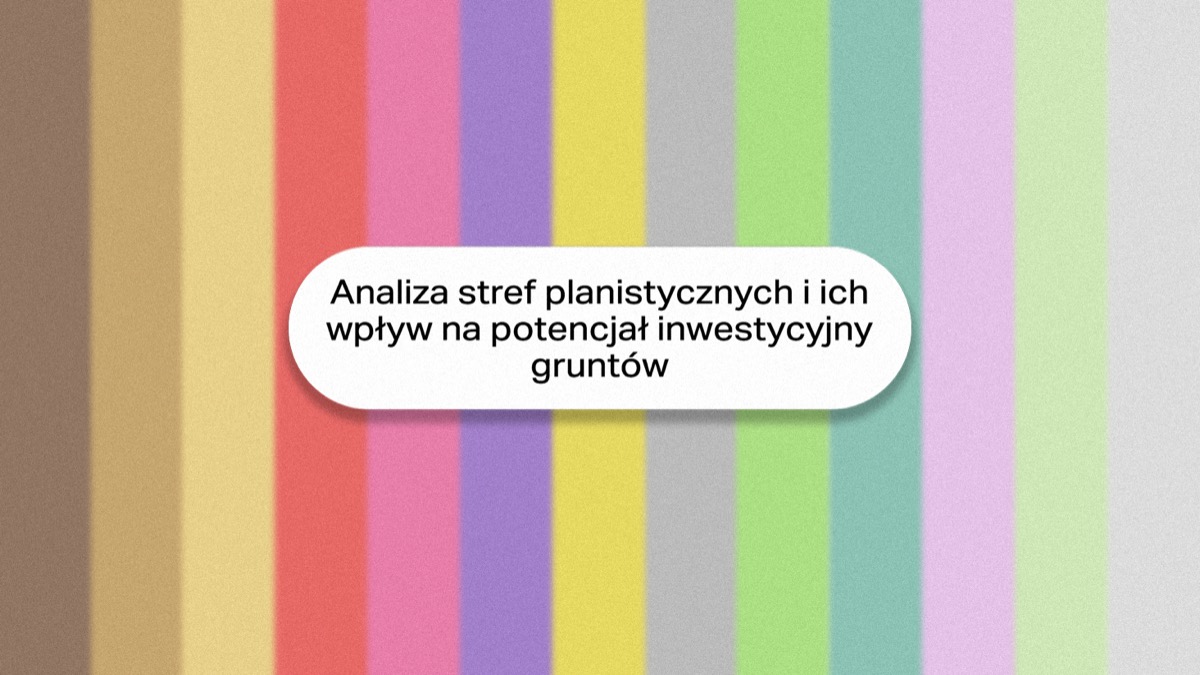 Trzynaście barwnych pasów odpowiadających urzędowym kolorom stref planistycznych na rysunku planu ogólnego